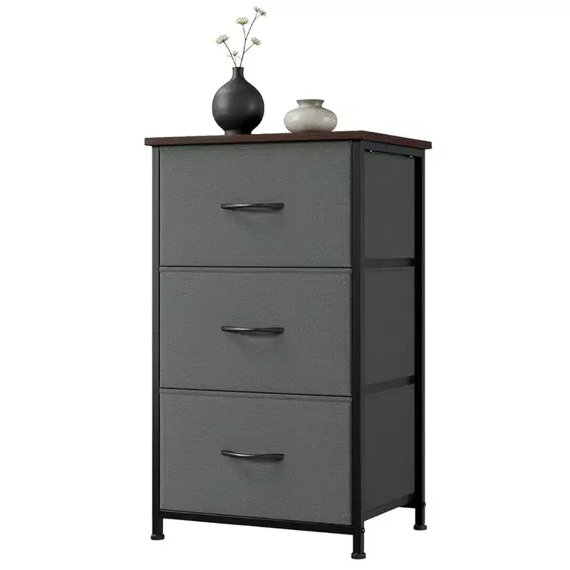 GustoWave 3-Drawer Dresser with Removable Fabric Bins, Multi-Functional Storage Organizer for Bedroom, Living Room, Closet