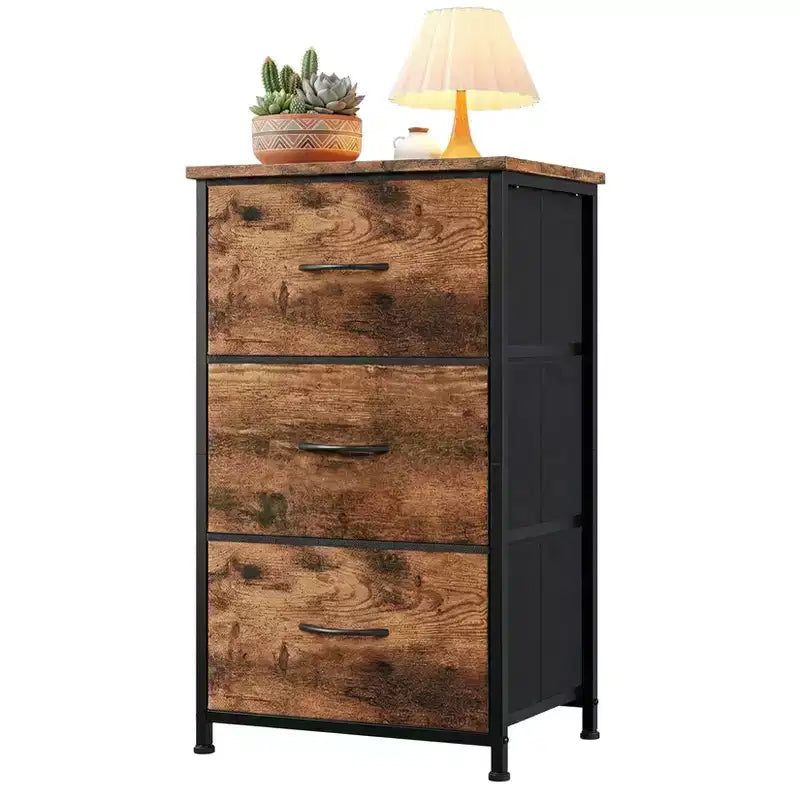 GustoWave 3-Drawer Dresser with Removable Fabric Bins, Multi-Functional Storage Organizer for Bedroom, Living Room, Closet