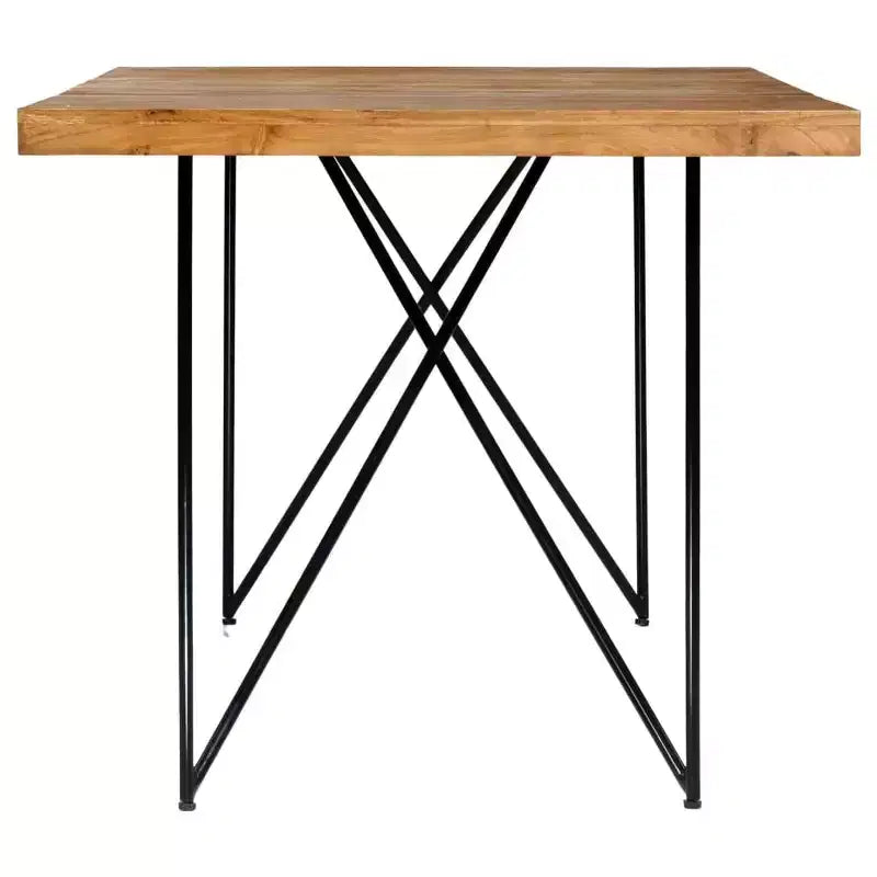 Industrial Dining Table - Solid Wood & Steel