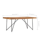 Industrial Dining Table - Solid Wood & Steel