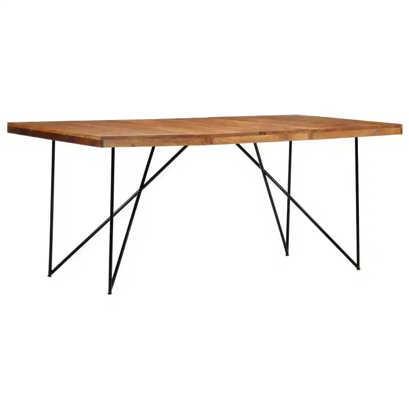 Industrial Dining Table - Solid Wood & Steel