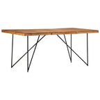 Industrial Dining Table - Solid Wood & Steel