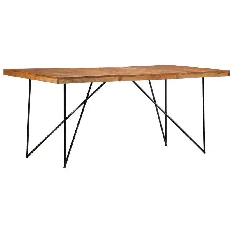 Industrial Dining Table - Solid Wood & Steel
