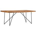 Industrial Dining Table - Solid Wood & Steel