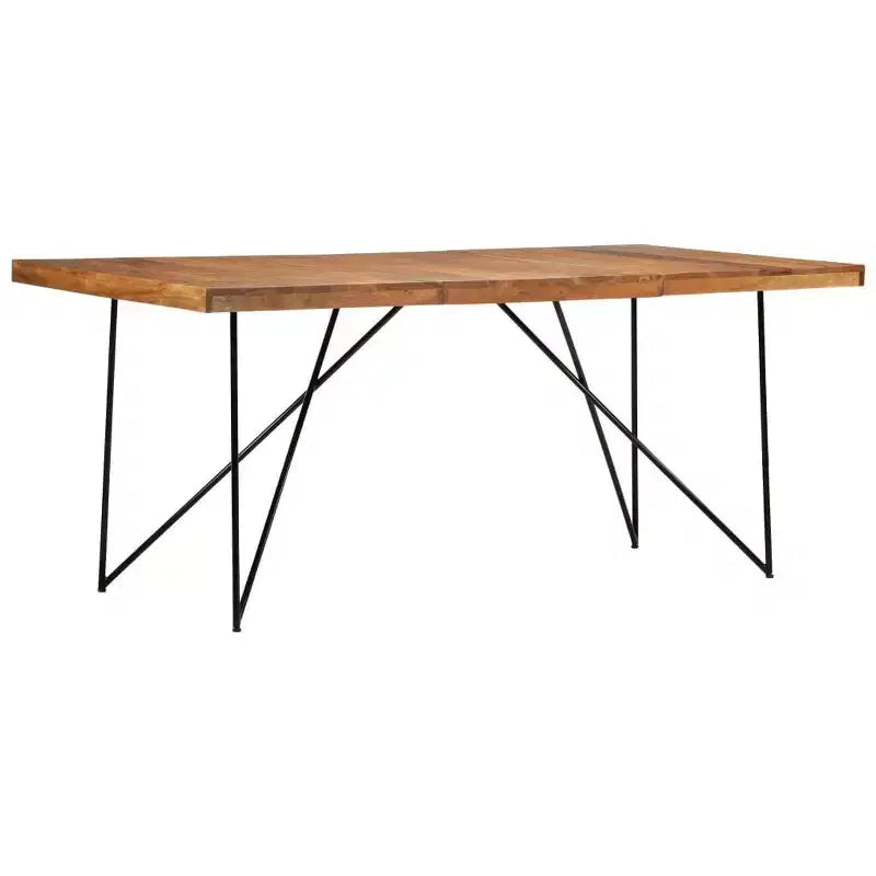 Industrial Dining Table - Solid Wood & Steel