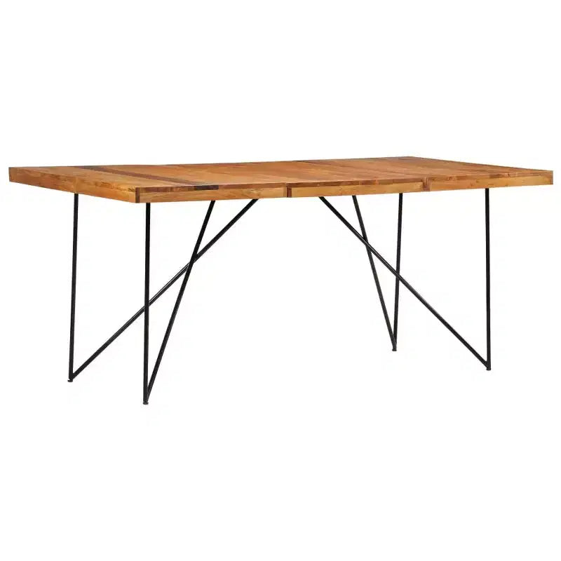Industrial Dining Table - Solid Wood & Steel
