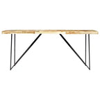 Industrial Dining Table - Solid Wood & Steel