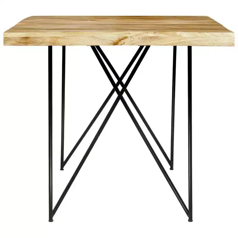 Industrial Dining Table - Solid Wood & Steel