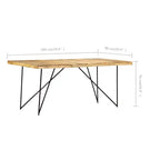 Industrial Dining Table - Solid Wood & Steel
