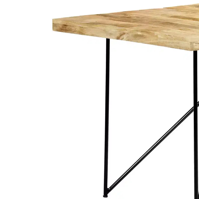 Industrial Dining Table - Solid Wood & Steel