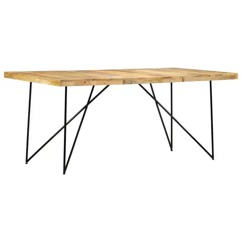 Industrial Dining Table - Solid Wood & Steel