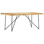 Industrial Dining Table - Solid Wood & Steel