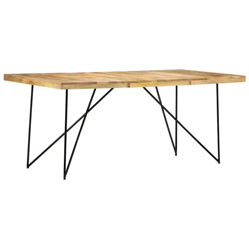 Industrial Dining Table - Solid Wood & Steel
