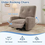 Nursery Recliner Chair, 360 Swivel Rocking Glider Chair, with Adjustable Backrest, Footrest, for Living Rooms, Bedrooms