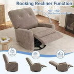 Nursery Recliner Chair, 360 Swivel Rocking Glider Chair, with Adjustable Backrest, Footrest, for Living Rooms, Bedrooms