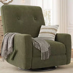 Nursery Recliner Chair, 360 Swivel Rocking Glider Chair, with Adjustable Backrest, Footrest, for Living Rooms, Bedrooms