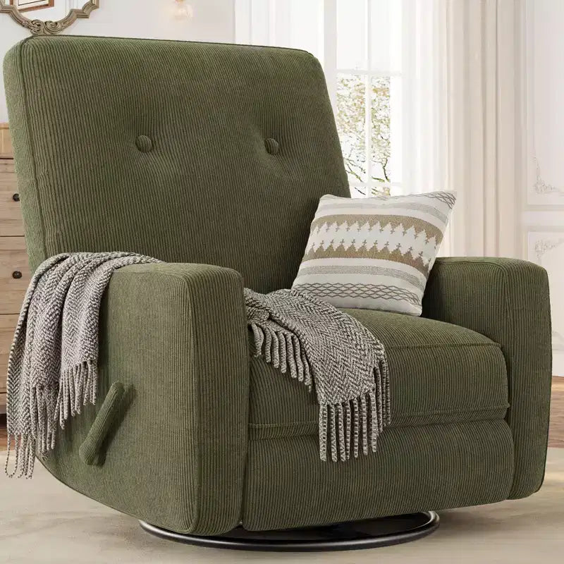 Nursery Recliner Chair, 360 Swivel Rocking Glider Chair, with Adjustable Backrest, Footrest, for Living Rooms, Bedrooms