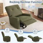Nursery Recliner Chair, 360 Swivel Rocking Glider Chair, with Adjustable Backrest, Footrest, for Living Rooms, Bedrooms