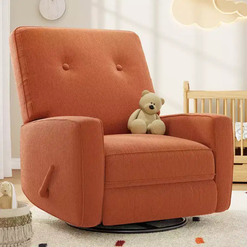 Nursery Recliner Chair, 360 Swivel Rocking Glider Chair, with Adjustable Backrest, Footrest, for Living Rooms, Bedrooms
