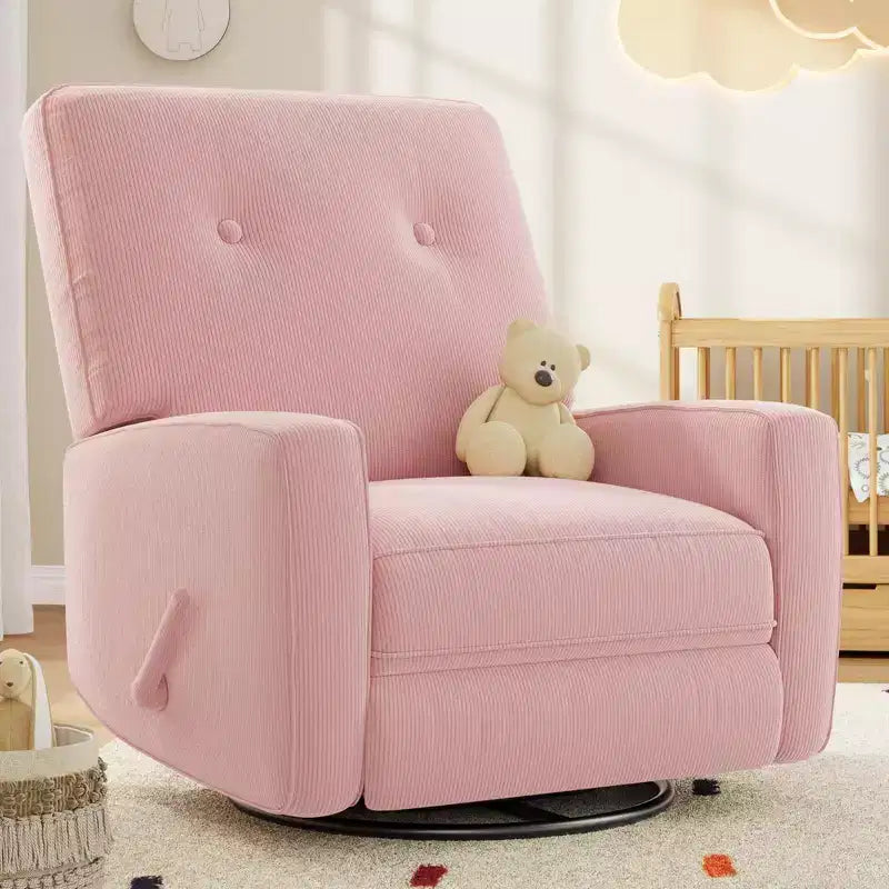 Nursery Recliner Chair, 360 Swivel Rocking Glider Chair, with Adjustable Backrest, Footrest, for Living Rooms, Bedrooms