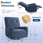 Nursery Recliner Chair, 360 Swivel Rocking Glider Chair, with Adjustable Backrest, Footrest, for Living Rooms, Bedrooms