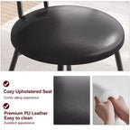 Acekool Rattan Dining Chairs Set of 2 Upholstered Kitchen Chairs with Metal Legs for Dining Room