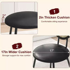 Acekool Rattan Dining Chairs Set of 2 Upholstered Kitchen Chairs with Metal Legs for Dining Room
