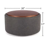 Christopher Knight Home Camila Modern Wooden Faux Leather Upholstered Round Storage Ottoman with Wheels and Removable Lid