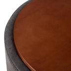 Christopher Knight Home Camila Modern Wooden Faux Leather Upholstered Round Storage Ottoman with Wheels and Removable Lid