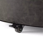 Christopher Knight Home Camila Modern Wooden Faux Leather Upholstered Round Storage Ottoman with Wheels and Removable Lid