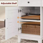 Double Workstation Desk for Home Office, Extra-Large Desk with Adjustable Storage Cabinets, Full-Extension Drawers & Charging Station
