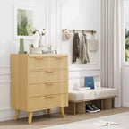 GDFStudio Kerri 5-Drawer Modern Boho Dresser with Wave Pattern Front