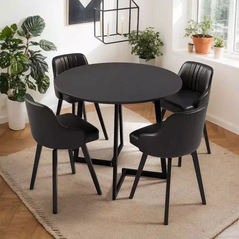 Karl Home 36''Modern Round Dining Table with Stable Cross Leg Base for Small Spaces and Kitchen