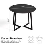 Karl Home 36''Modern Round Dining Table with Stable Cross Leg Base for Small Spaces and Kitchen
