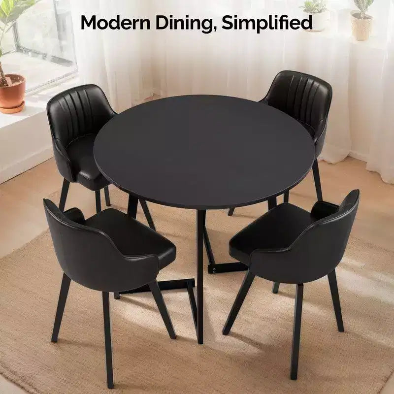 Karl Home 36''Modern Round Dining Table with Stable Cross Leg Base for Small Spaces and Kitchen