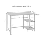 Brooke Desk Washed Oak - Crosley: Modern Industrial, Steel Frame, 42" Office with Fixed Shelves