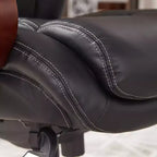 La-Z-Boy Bellamy Executive Office Chair Black: Ergonomic, Swivel, Adjustable Height, Wood Frame