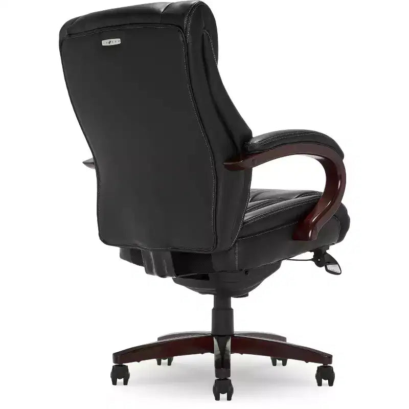 La-Z-Boy Bellamy Executive Office Chair Black: Ergonomic, Swivel, Adjustable Height, Wood Frame