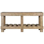 Susandeer Sofa and Console Table Brown - Signature Design by Ashley: Modern Entryway, Open Shelf Storage