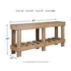 Susandeer Sofa and Console Table Brown - Signature Design by Ashley: Modern Entryway, Open Shelf Storage