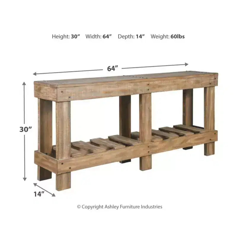 Susandeer Sofa and Console Table Brown - Signature Design by Ashley: Modern Entryway, Open Shelf Storage