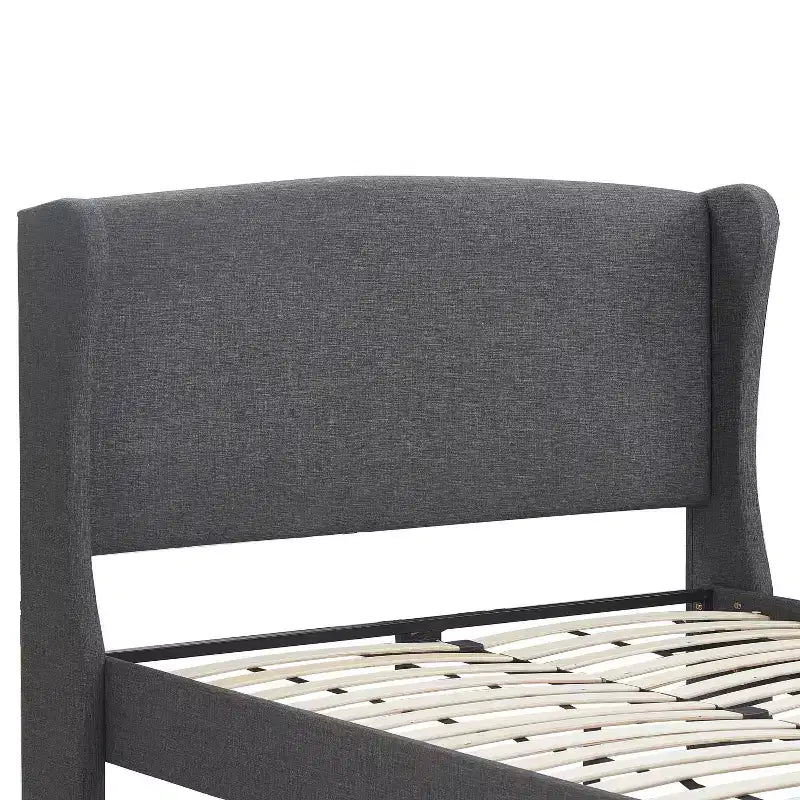 Elmhurst Upholstered Wing Bed Frame Gray - Finch