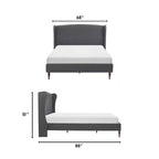 Elmhurst Upholstered Wing Bed Frame Gray - Finch