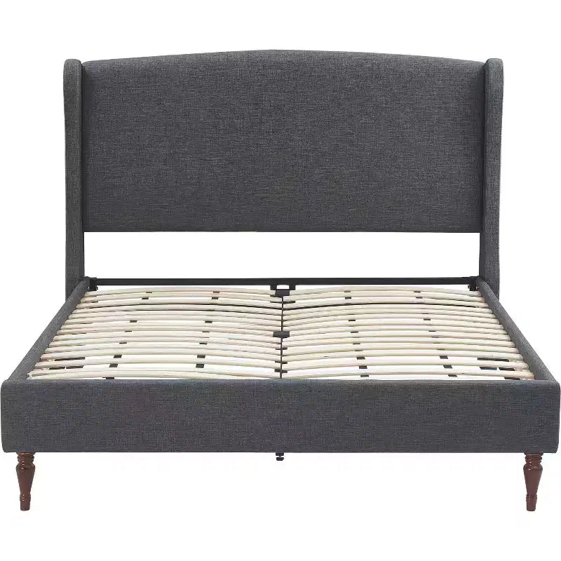 Elmhurst Upholstered Wing Bed Frame Gray - Finch
