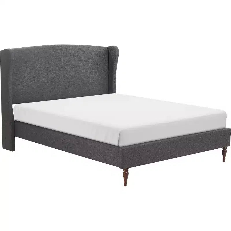 Elmhurst Upholstered Wing Bed Frame Gray - Finch