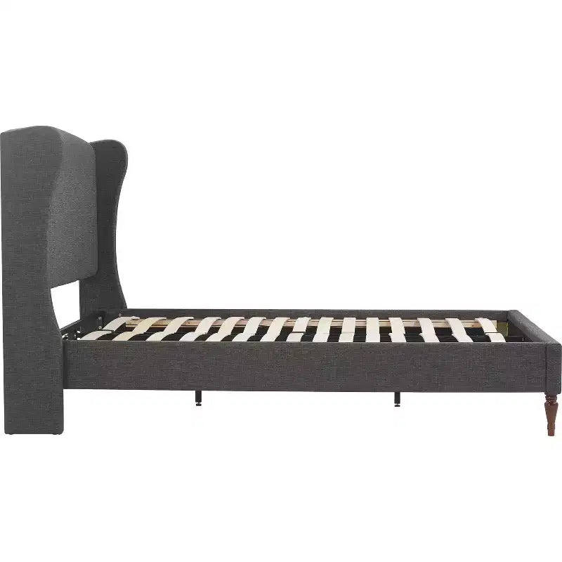Elmhurst Upholstered Wing Bed Frame Gray - Finch