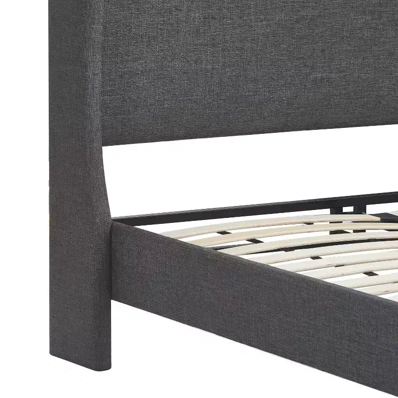 Elmhurst Upholstered Wing Bed Frame Gray - Finch