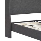 Elmhurst Upholstered Wing Bed Frame Gray - Finch